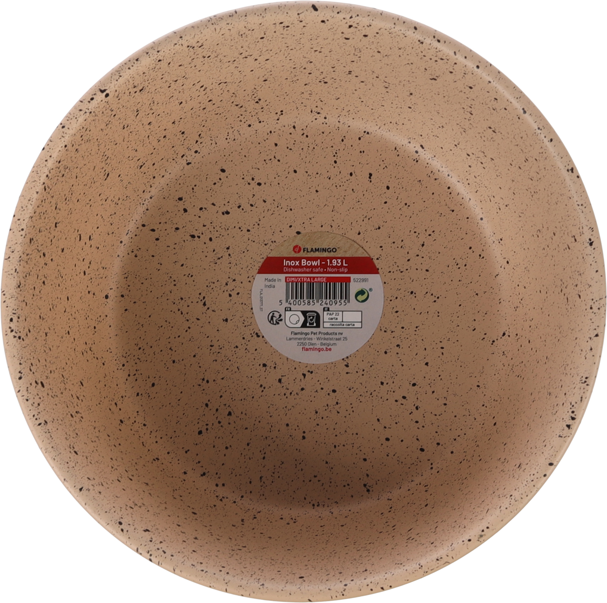 Flamingo Feeding and drinking bowl Dimi Round Black