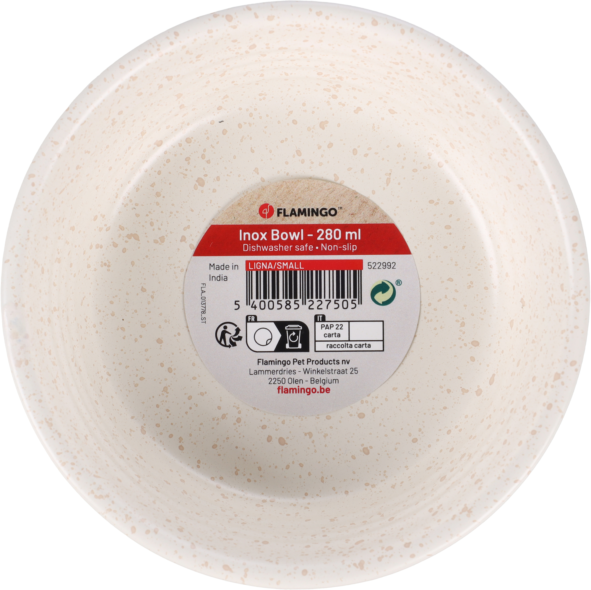 Flamingo Bol para comida y bebida Ligna Redondo Blanco