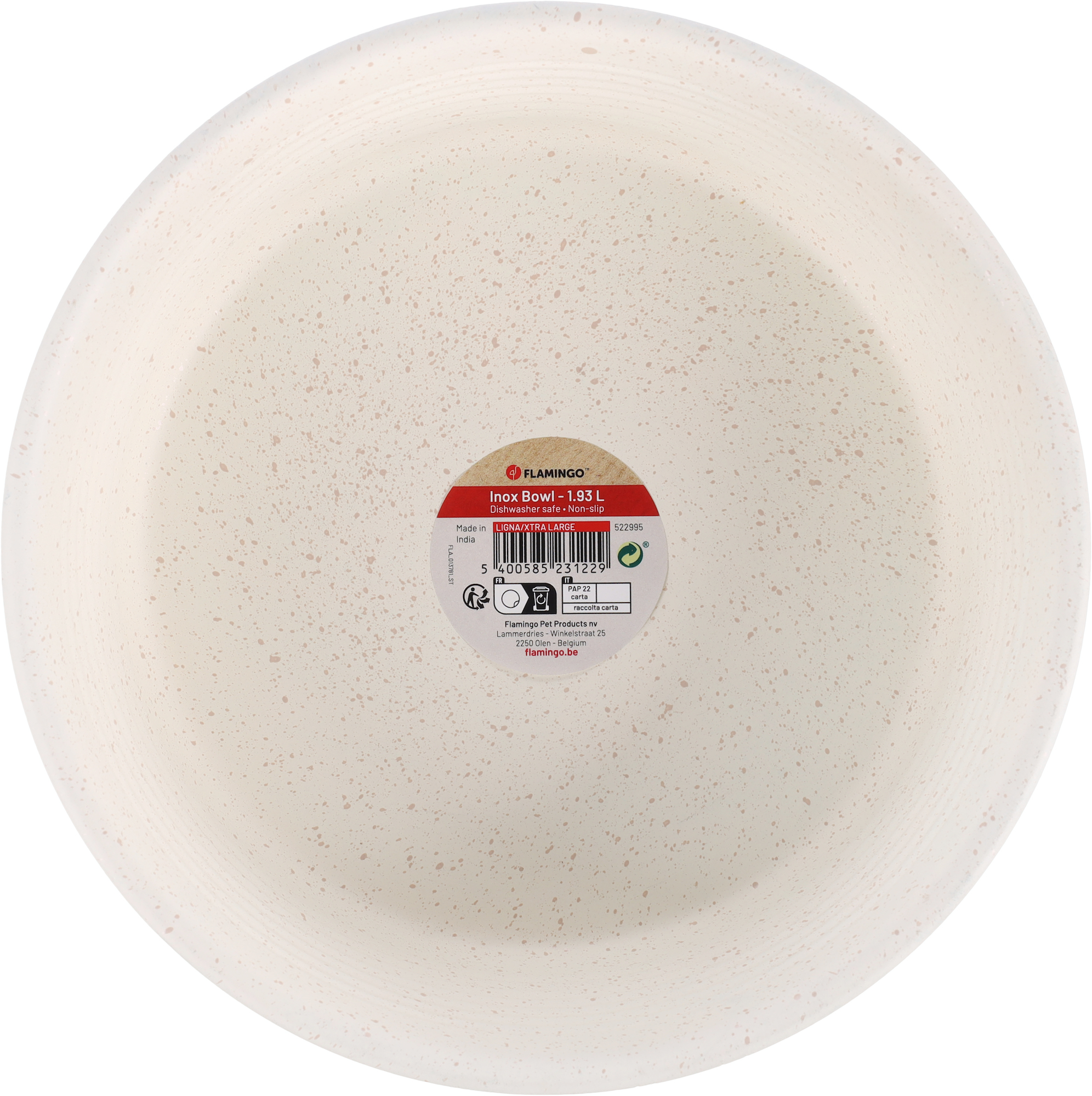 Flamingo Feeding and drinking bowl Ligna Round White