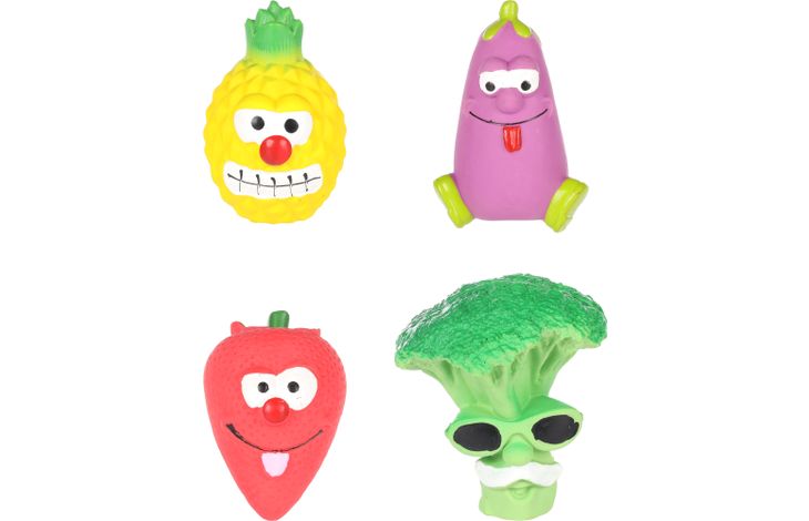 Flamingo Speelgoed Helta Ananas & Aubergine & Aardbei & Broccoli Meerdere kleuren