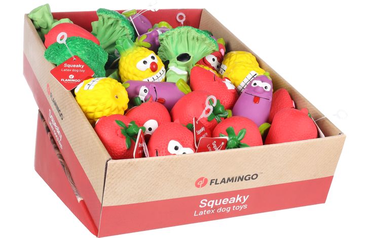 Flamingo Speelgoed Helta Ananas & Aubergine & Aardbei & Broccoli Meerdere kleuren