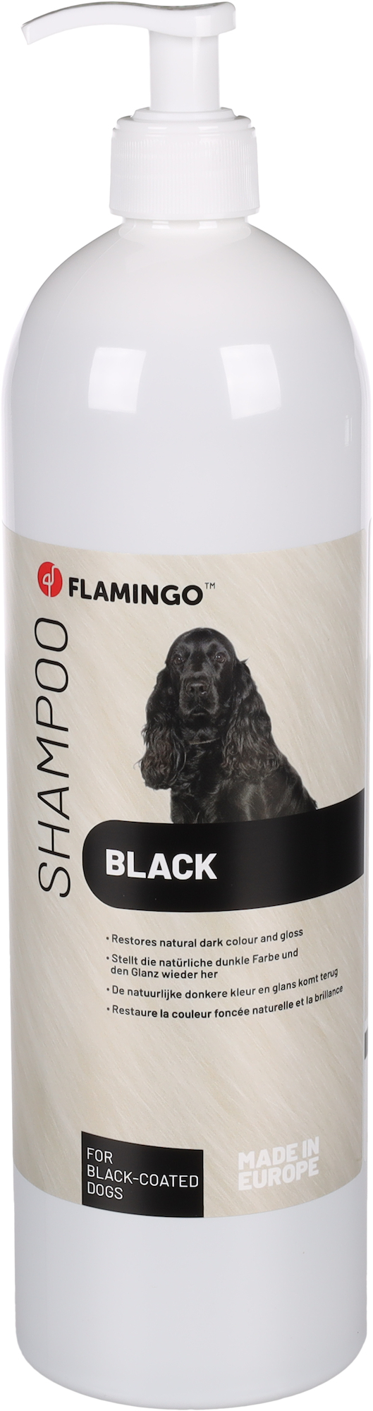 Flamingo Shampoo for a black coat