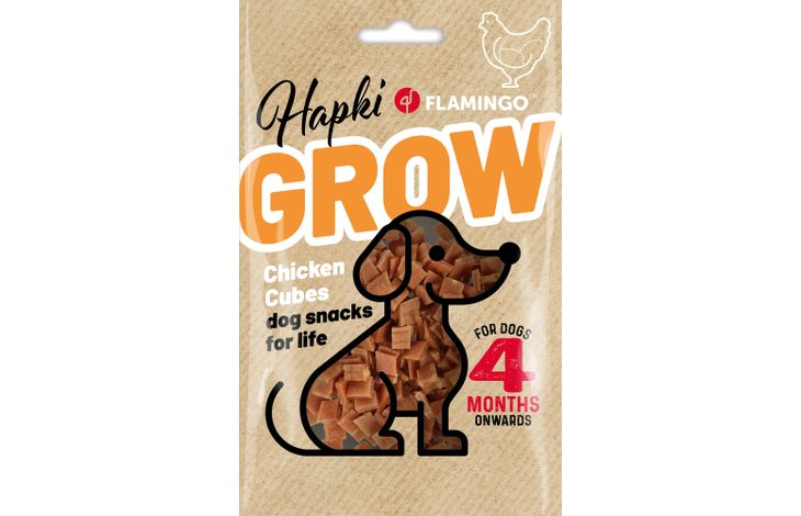 Flamingo Snack Hapki Grow Blokjes met kip 