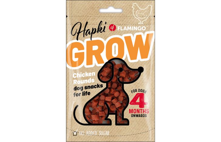 Flamingo Friandises Hapki Grow Cercles avec poulet Brun