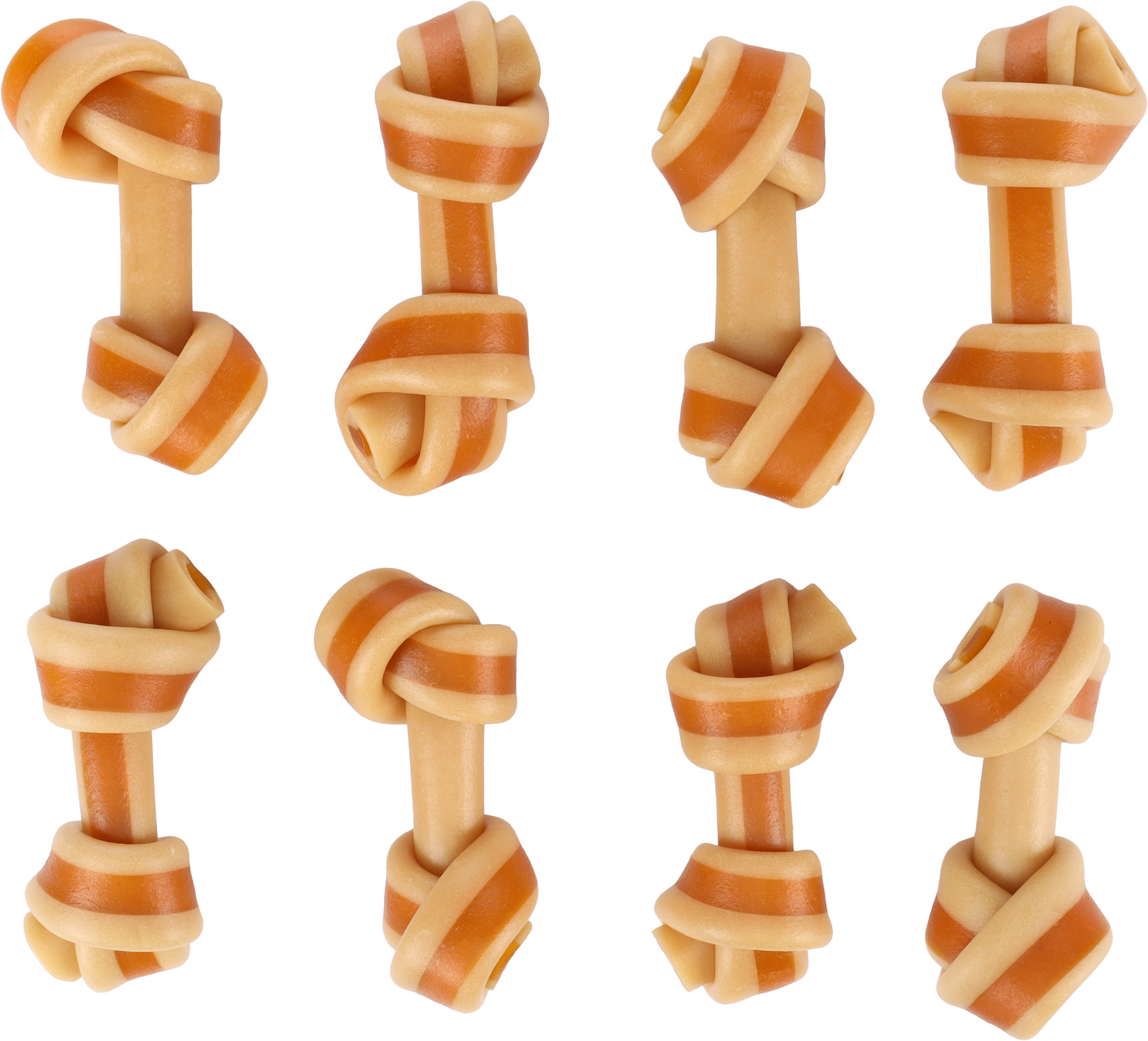 Flamingo Snacks Zero rawhide Knotted Bone  with chicken 6cm 18gr / 8 pcs 144gr