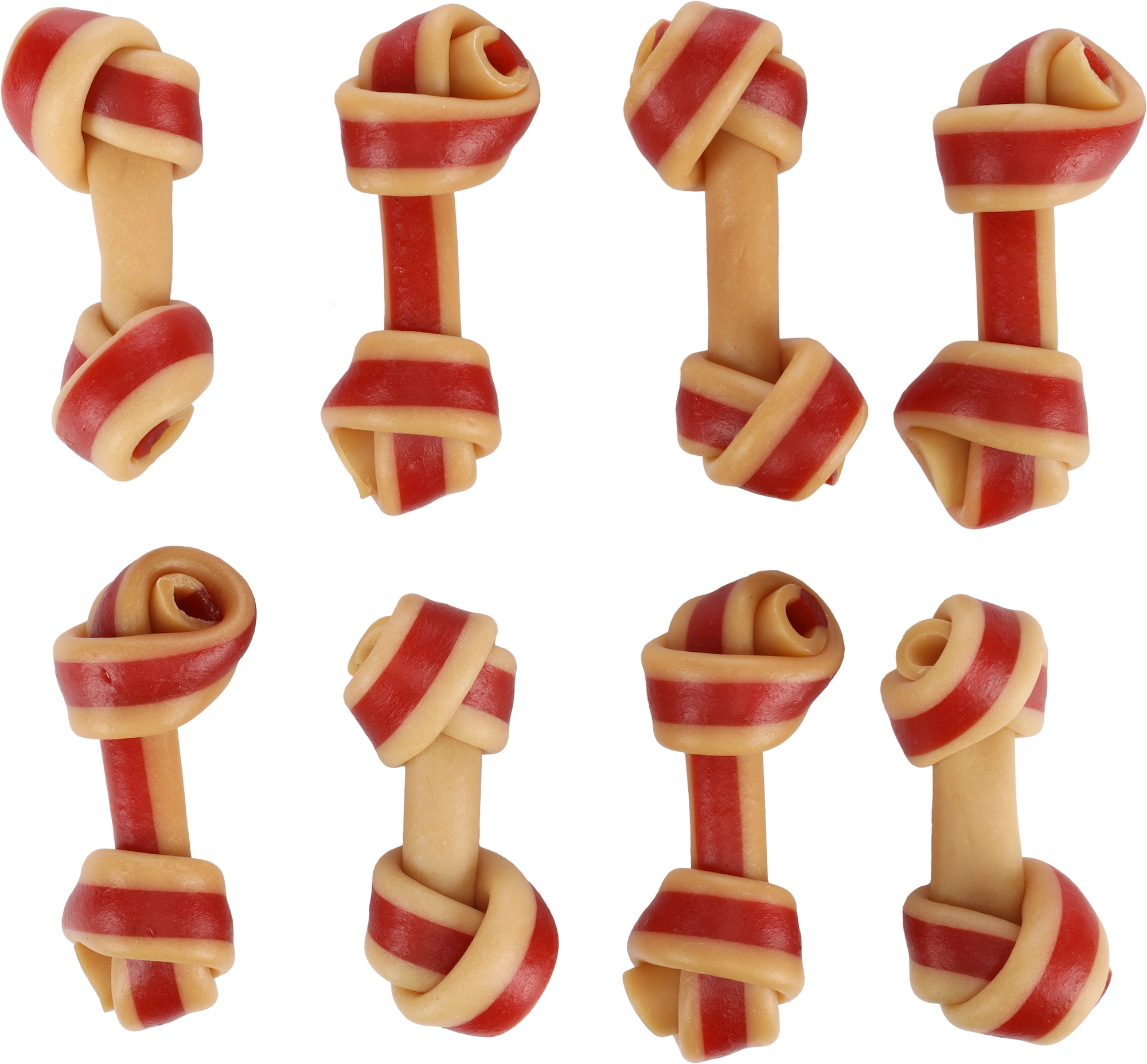 Flamingo Snacks Zero rawhide Knotted Bone  with chicken & with pork 6cm 18gr / 8 pcs 144gr