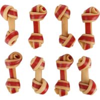 Flamingo Snack Zero rawhide Geknoopt Been  met kip & met varken 6cm 18g / 8 st 144g