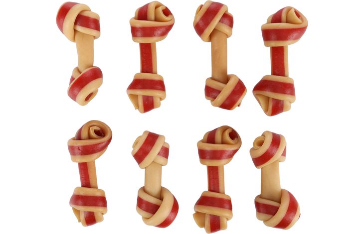 Flamingo Snack Zero rawhide Geknoopt Been  met kip & met varken 6cm 18g / 8 st 144g