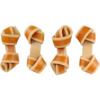 Flamingo Snack Zero rawhide Geknoopt Been  met kip 9cm 35g / 4 st 140g