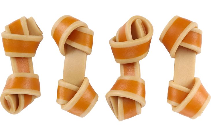 Flamingo Snack Zero rawhide Geknoopt Been  met kip 9cm 35g / 4 st 140g