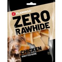 Flamingo Snack Zero rawhide Geknoopt Been  met kip 9cm 35g / 4 st 140g