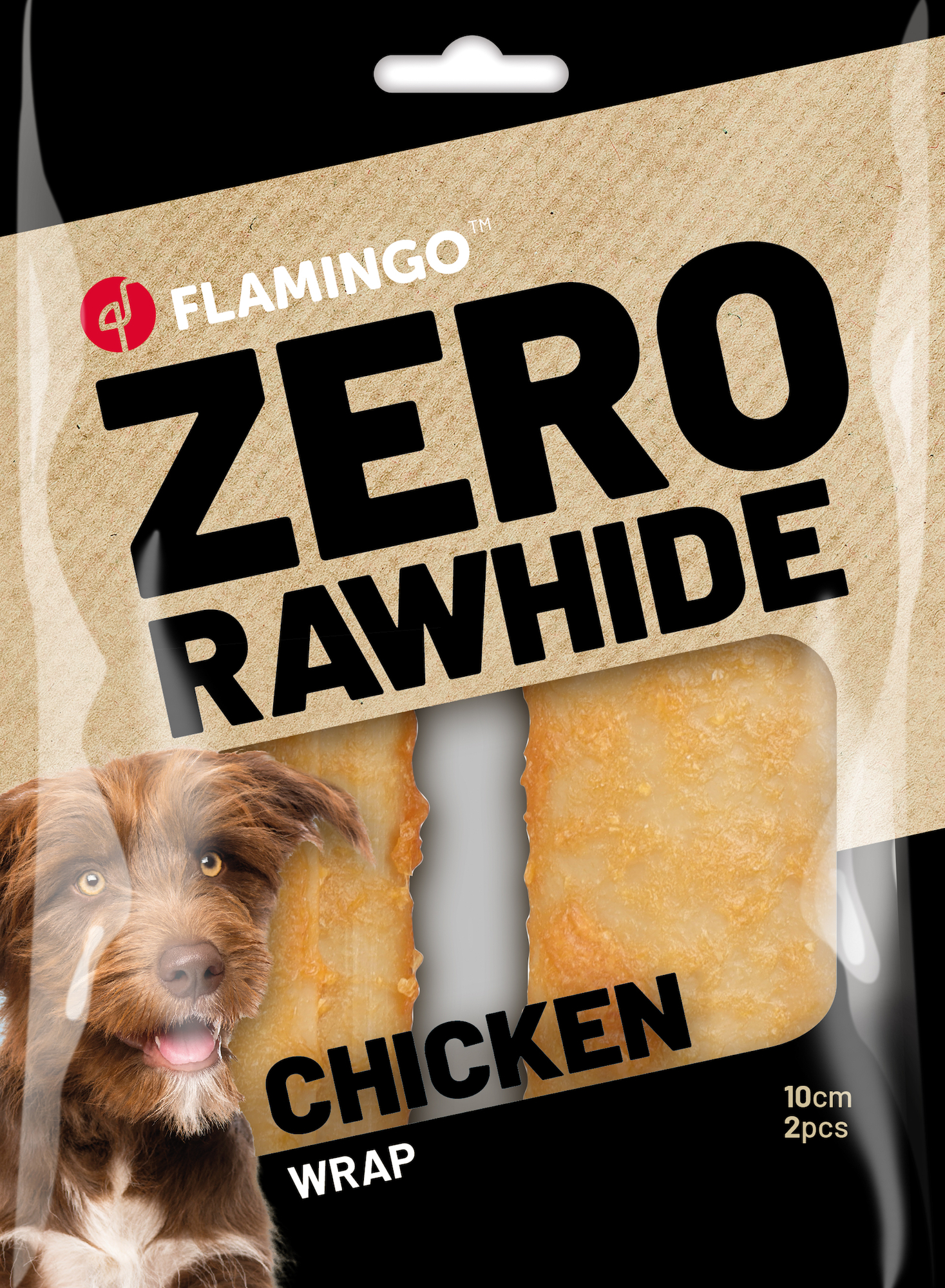 Flamingo Golosinas Zero rawhide Wraps  con pollo 10cm 60gr / 2 pzs 120gr