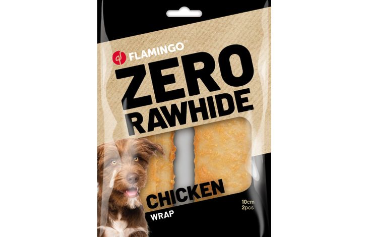 Flamingo Snack Zero rawhide Wraps  met kip 10cm 60g / 2 st 120g