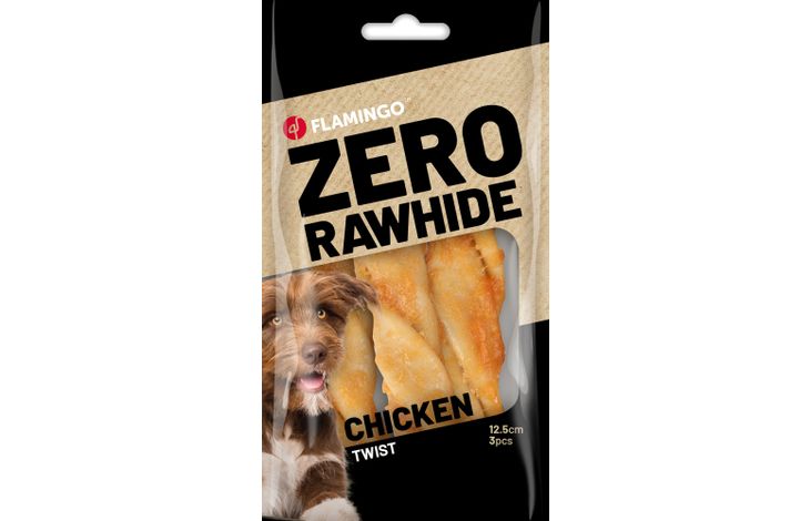 Flamingo Snack Zero rawhide Staafjes  met kip 12,5cm 40g / 3 st 120g