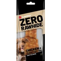 Flamingo Snack Zero rawhide Geknoopt Been  met kip & Pindakaas 20cm 180g