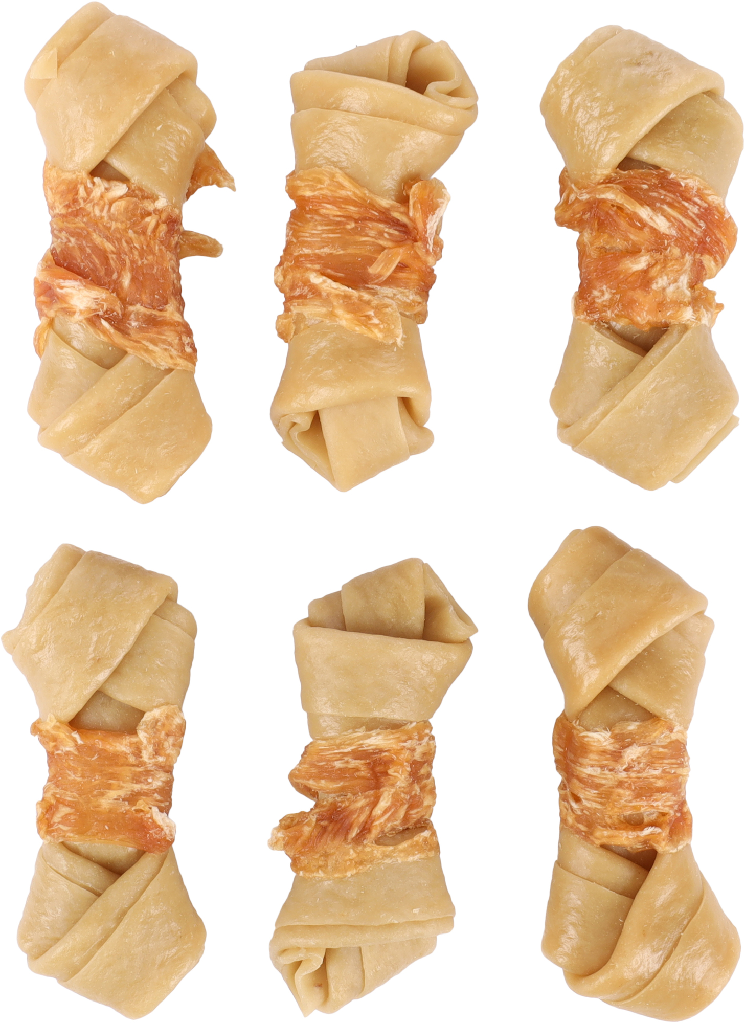 Flamingo Snacks Zero rawhide Knotted Bone  with chicken 6cm 20gr / 6 pcs 120gr
