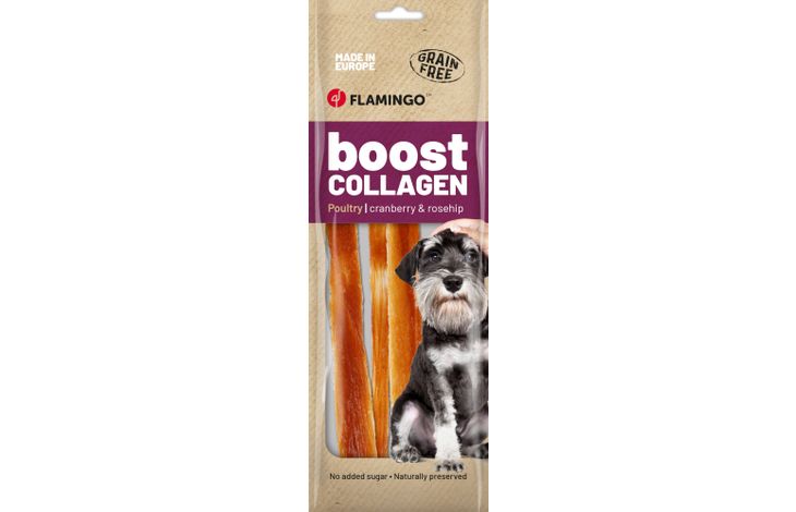 Flamingo Snack Boost Strips met kip & collageen 