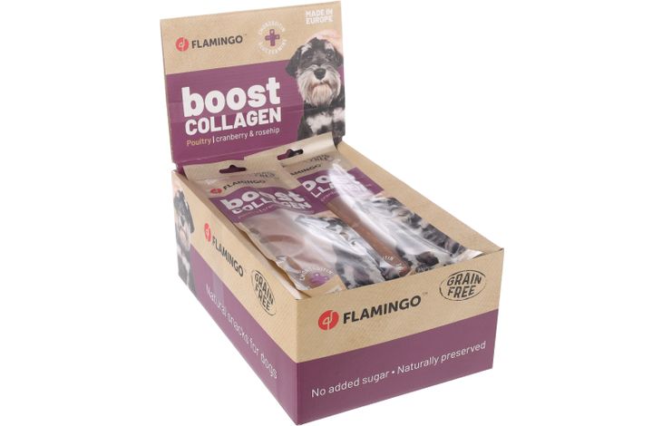 Flamingo Snack Boost Strips met kip & collageen 