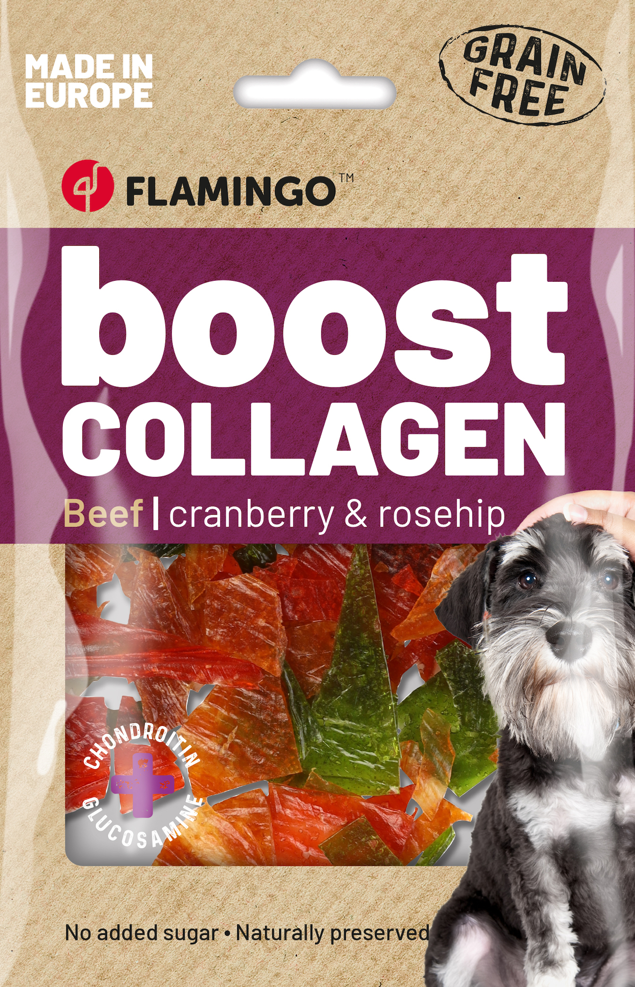 Flamingo Snacks Boost Chips with beef & collagen 