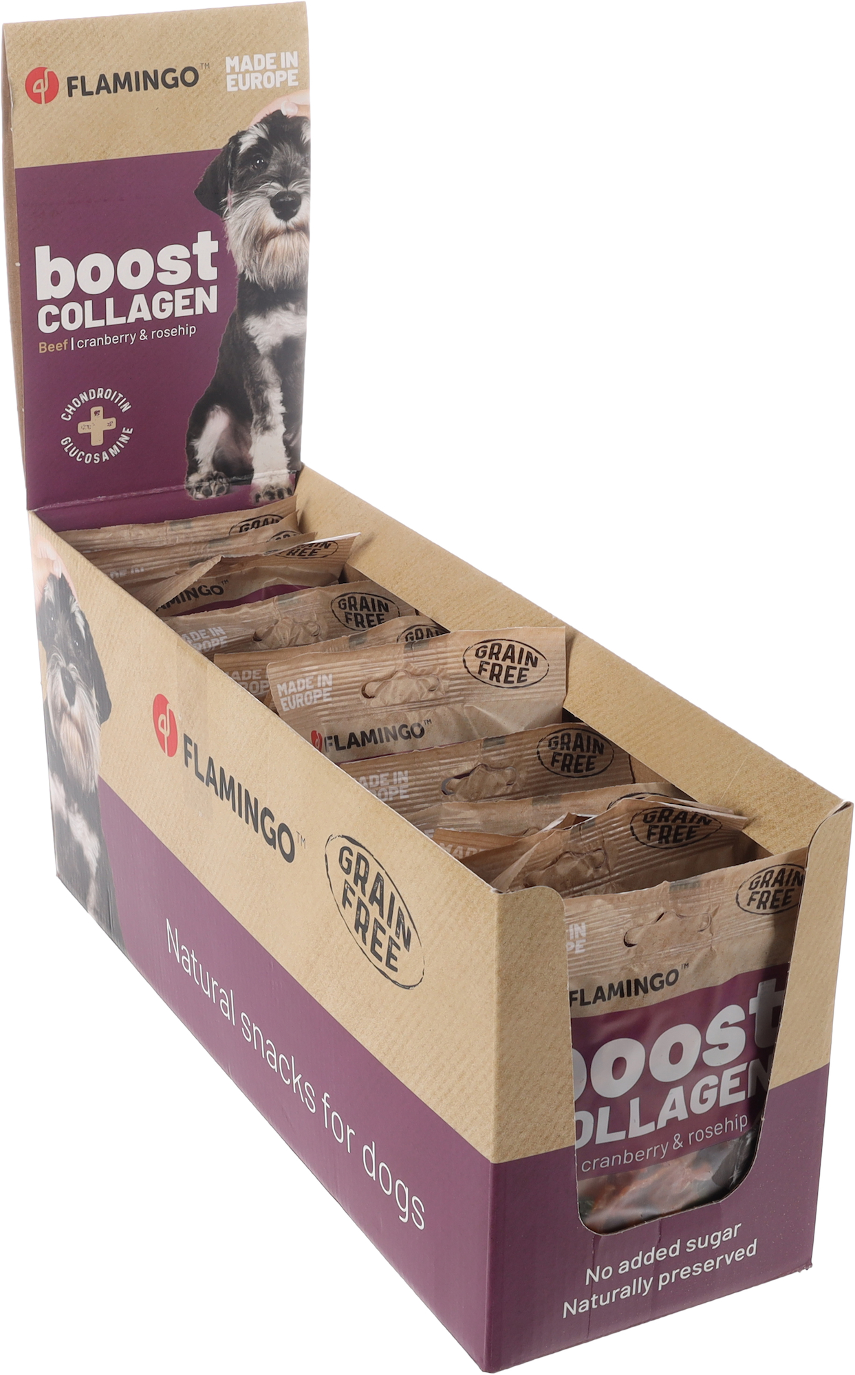 Flamingo Snacks Boost Chips with beef & collagen 