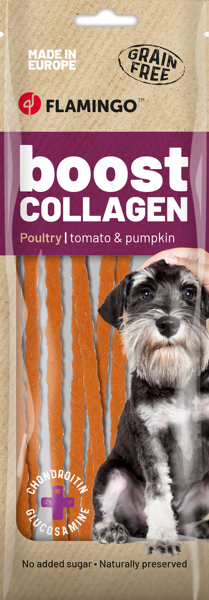 Flamingo Snacks Boost Spaghetti with chicken & collagen 