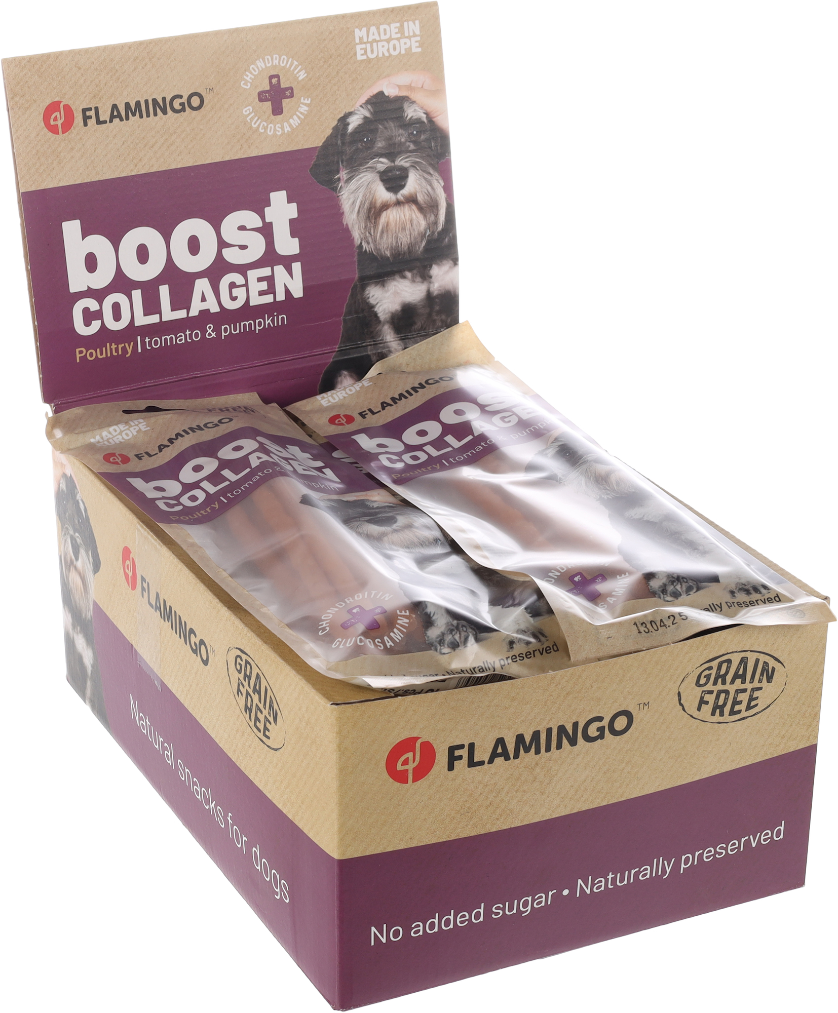Flamingo Snacks Boost Spaghetti with chicken & collagen 