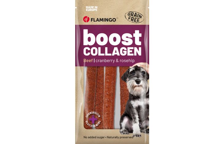 Flamingo Snack Boost Worst met rund & collageen 