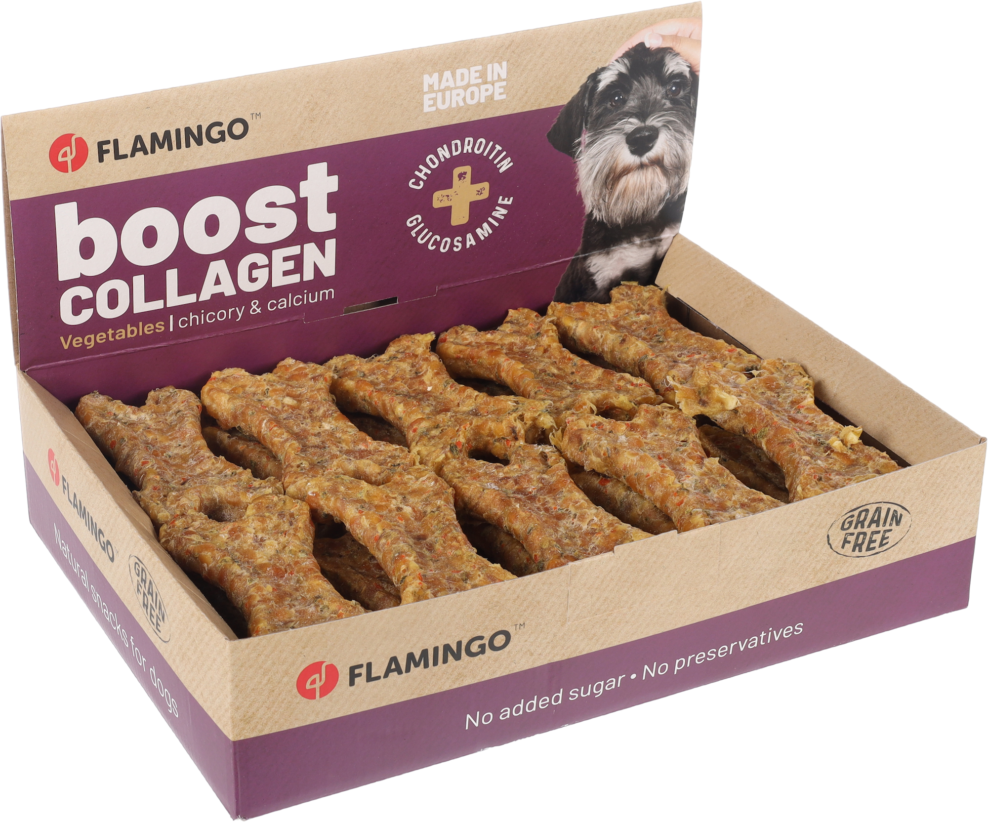 Flamingo Snacks Boost Bone with vegetables & collagen 
