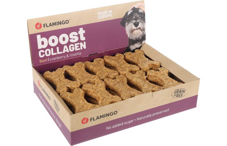 Flamingo Snack Boost Been met rund & collageen 