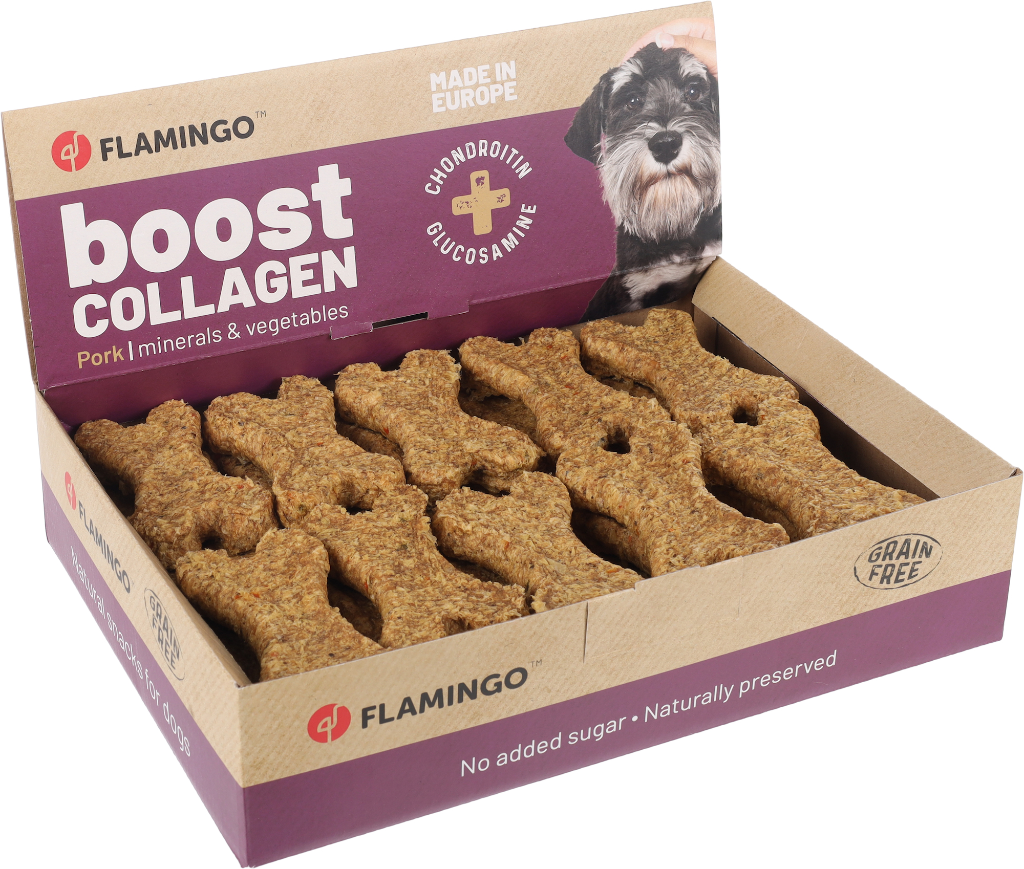 Flamingo Snacks Boost Osso con maiale & Collagene 