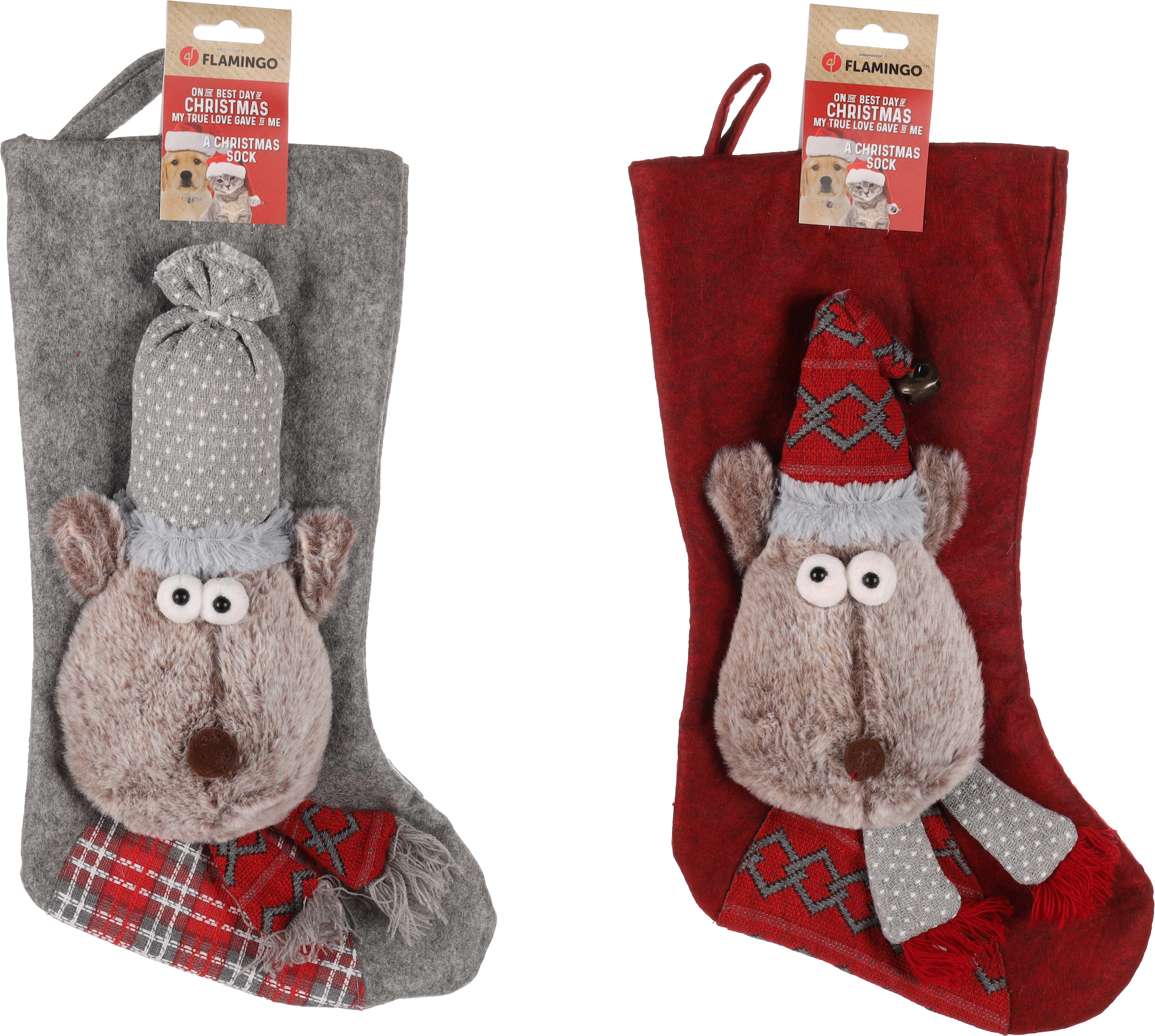 Flamingo Christmas Toy Renda Reindeer Sock Multiple colours 