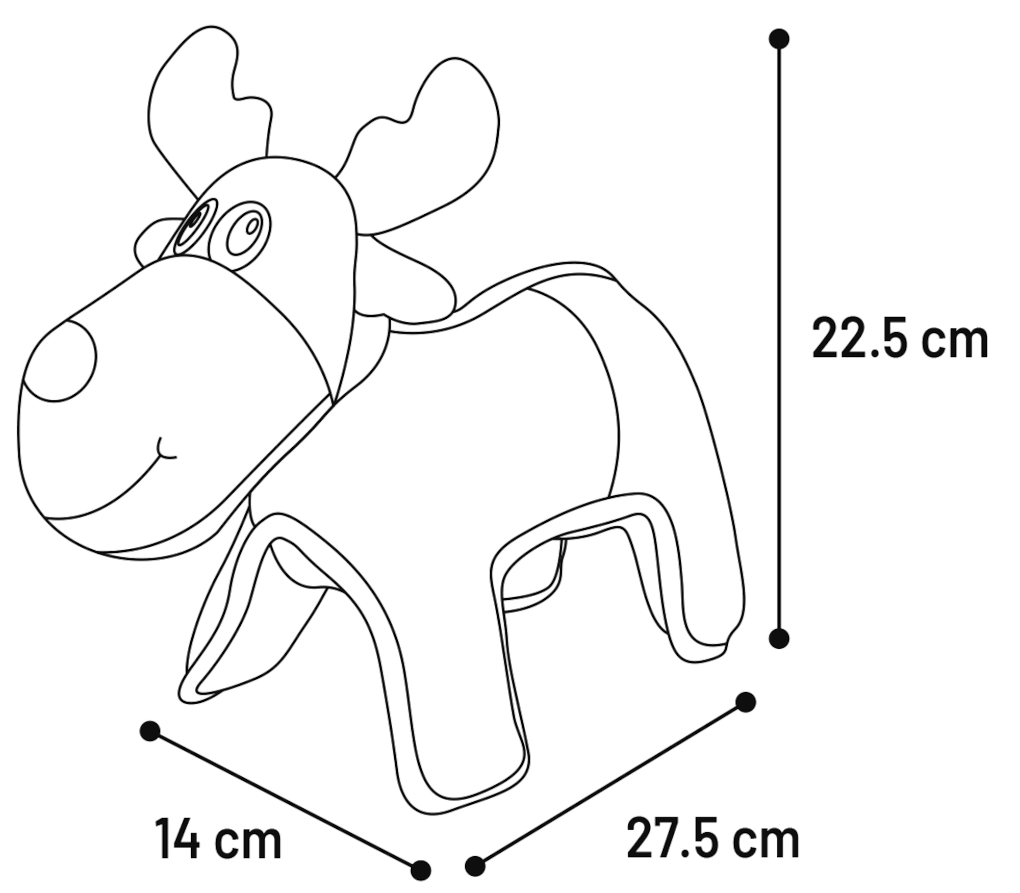 Flamingo Christmas Toy Quilty Reindeer Brown 