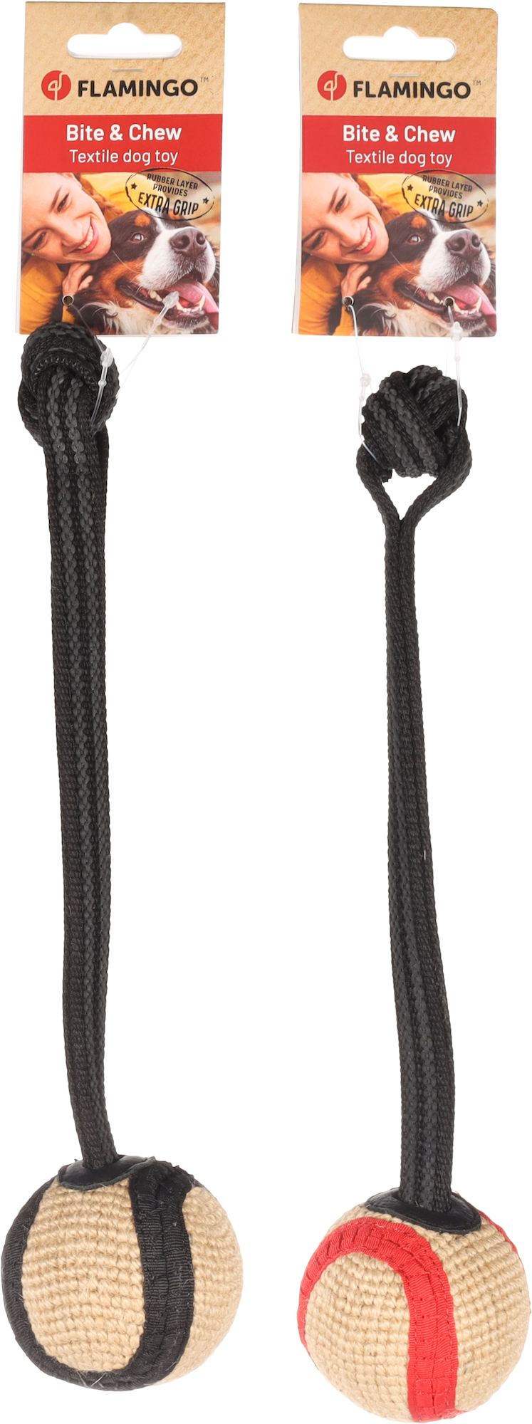 Flamingo Toy Juru Tug rope with ball Multiple colours