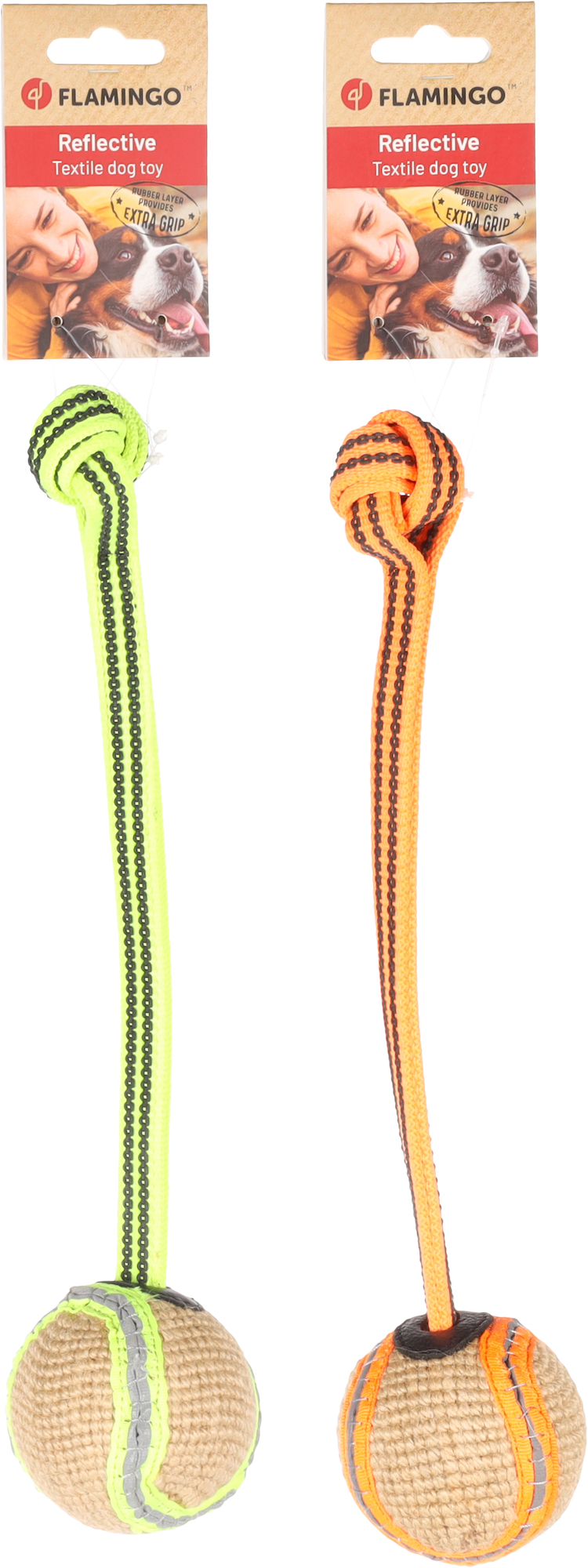 Flamingo Toy Juru Tug rope with ball Multiple colours