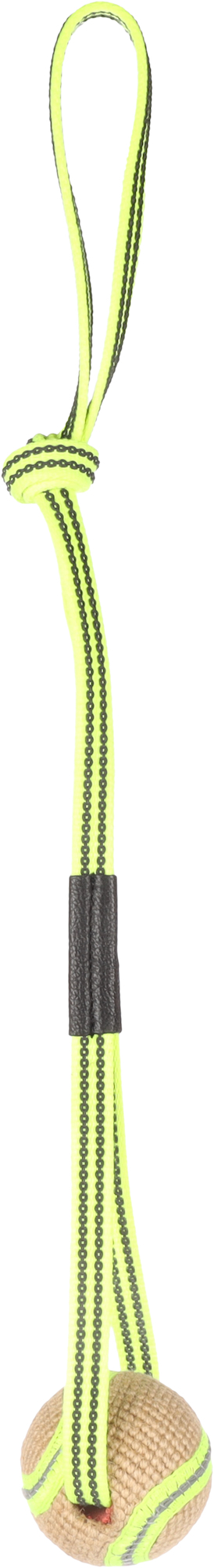Flamingo Toy Juru Tug rope with ball Beige & Fluo yellow