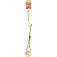 Flamingo Speelgoed Juru Trektouw met bal Beige & Fluo geel