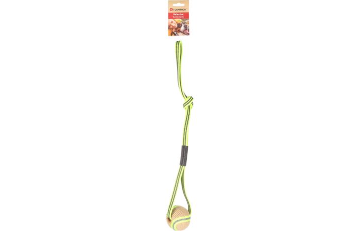 Flamingo Speelgoed Juru Trektouw met bal Beige & Fluo geel