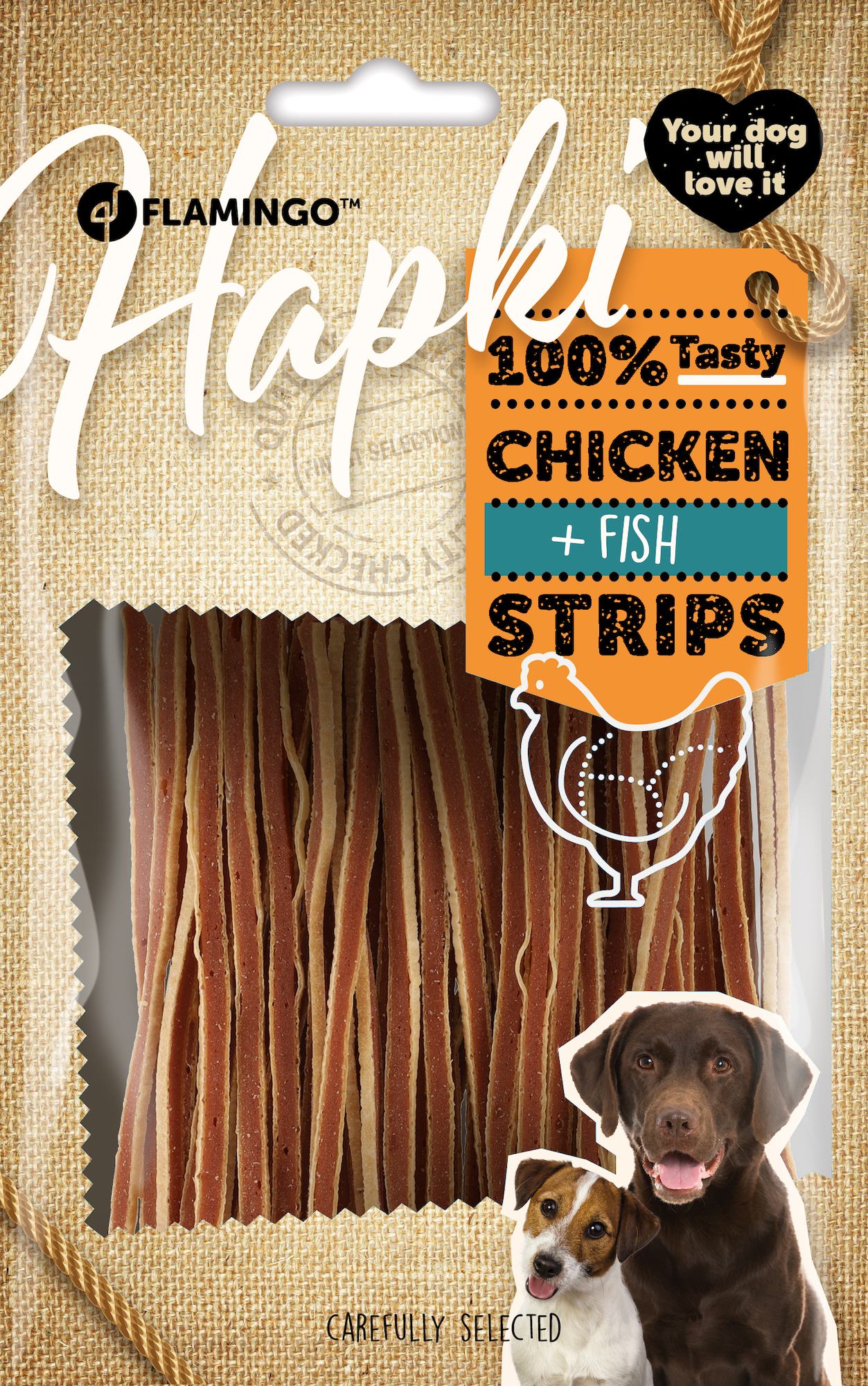 Flamingo Snacks Hapki Sushi strips with chicken & Fish 