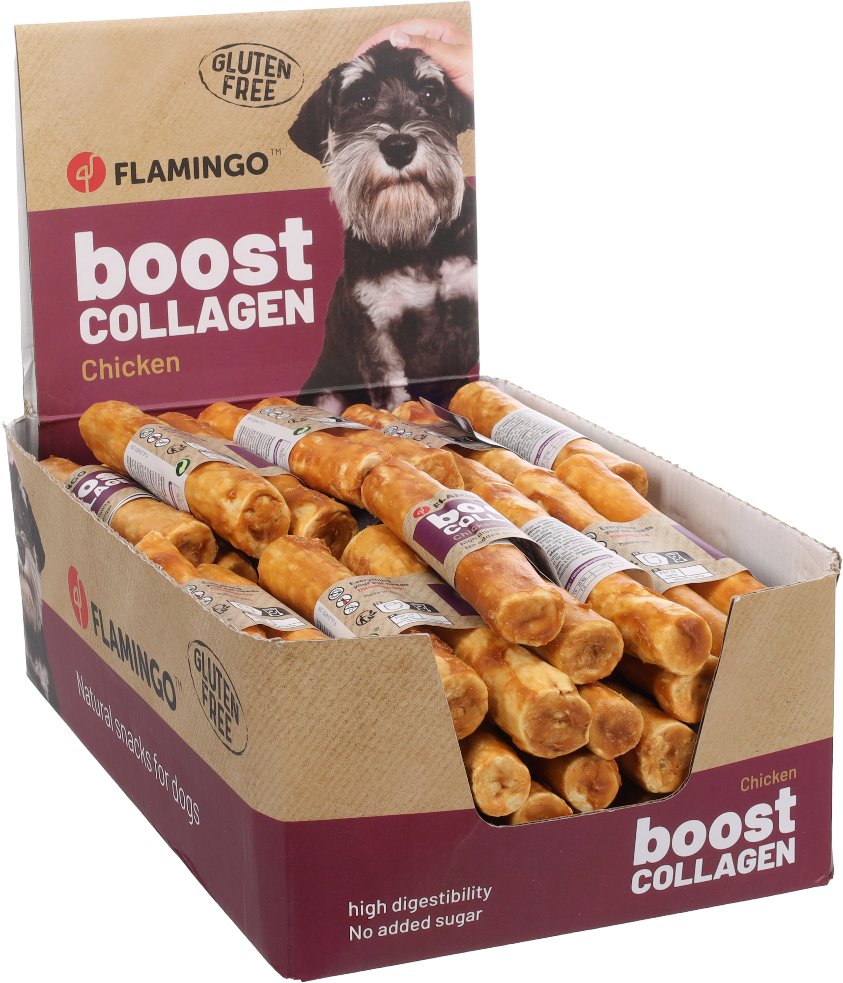 Flamingo Snacks Boost Stick with chicken & collagen 