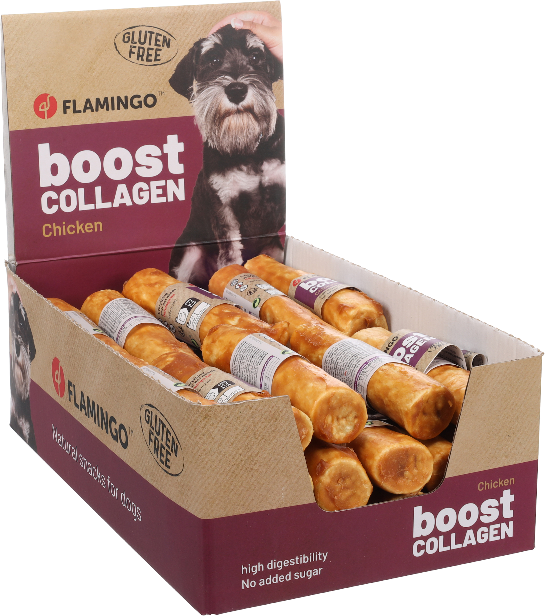 Flamingo Snacks Boost Stick with chicken & collagen 