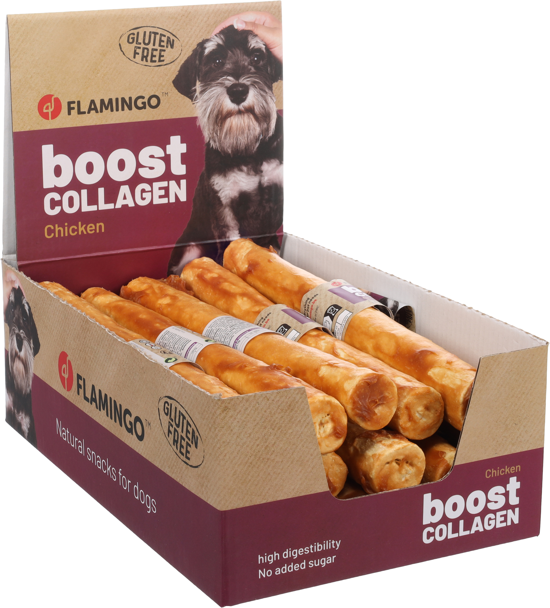 Flamingo Snacks Boost Stick with chicken & collagen 