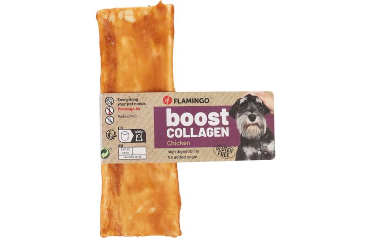 Flamingo Snack Boost Strips met kip & collageen 