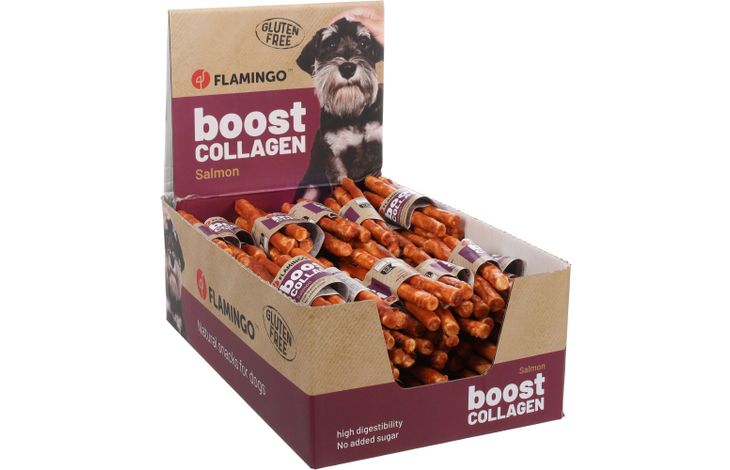 Flamingo Snack Boost Staafjes met zalm & collageen 