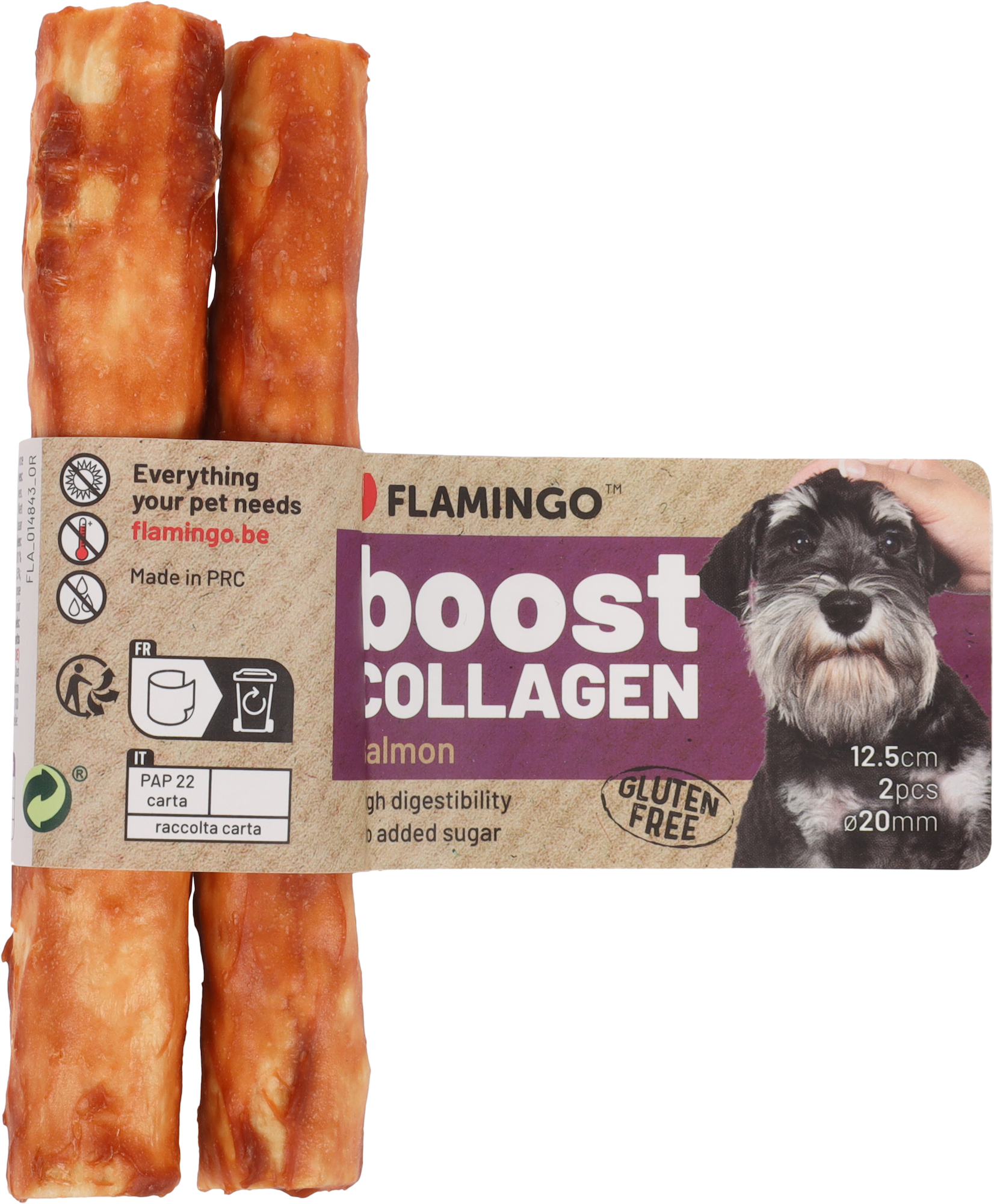 Flamingo Friandises Boost Bâton avec saumon & Collagène 