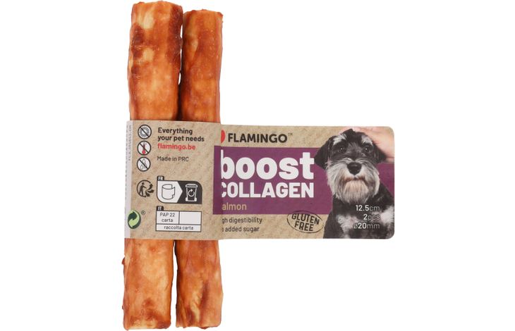 Flamingo Snack Boost Staaf met zalm & collageen 