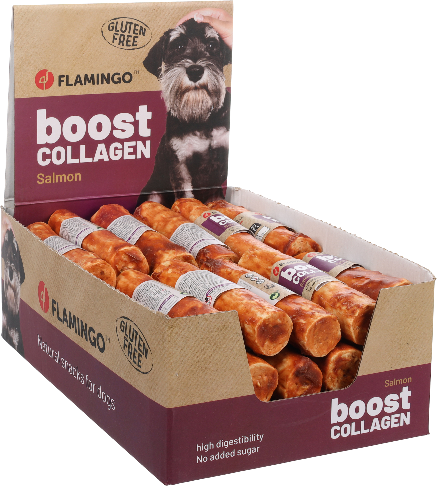 Flamingo Snacks Boost Stick with salmon & collagen 