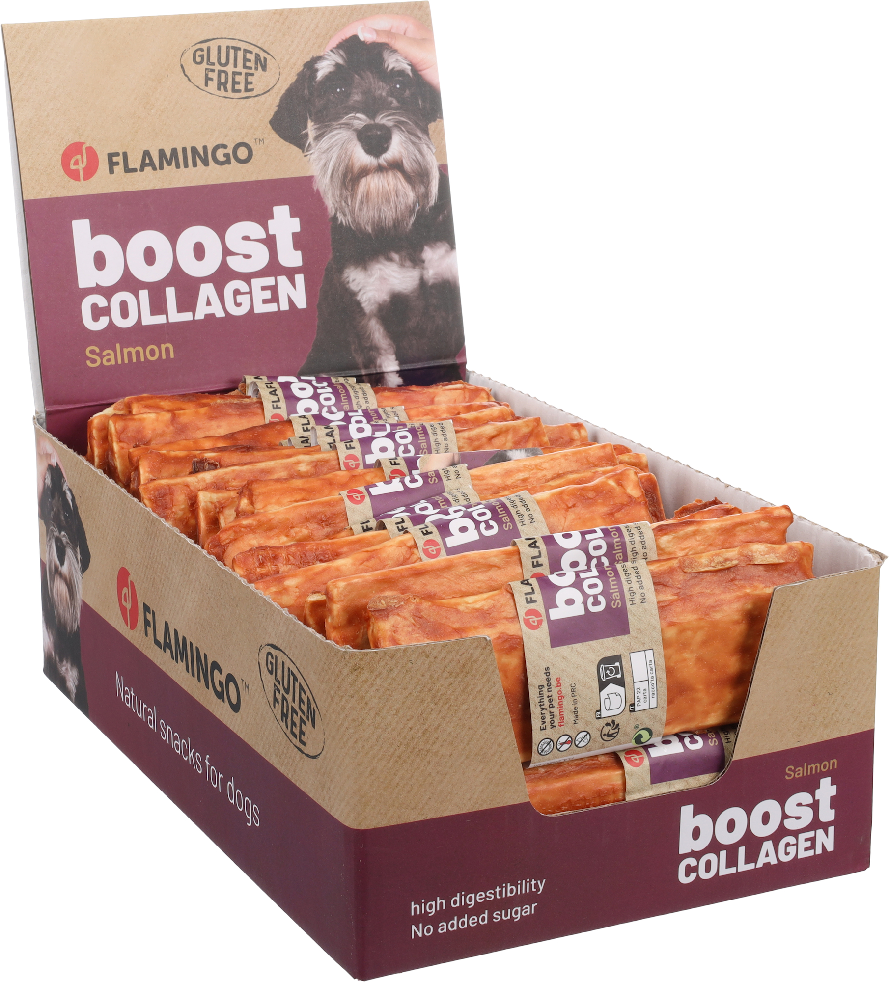 Flamingo Snacks Boost Strips with salmon & collagen 
