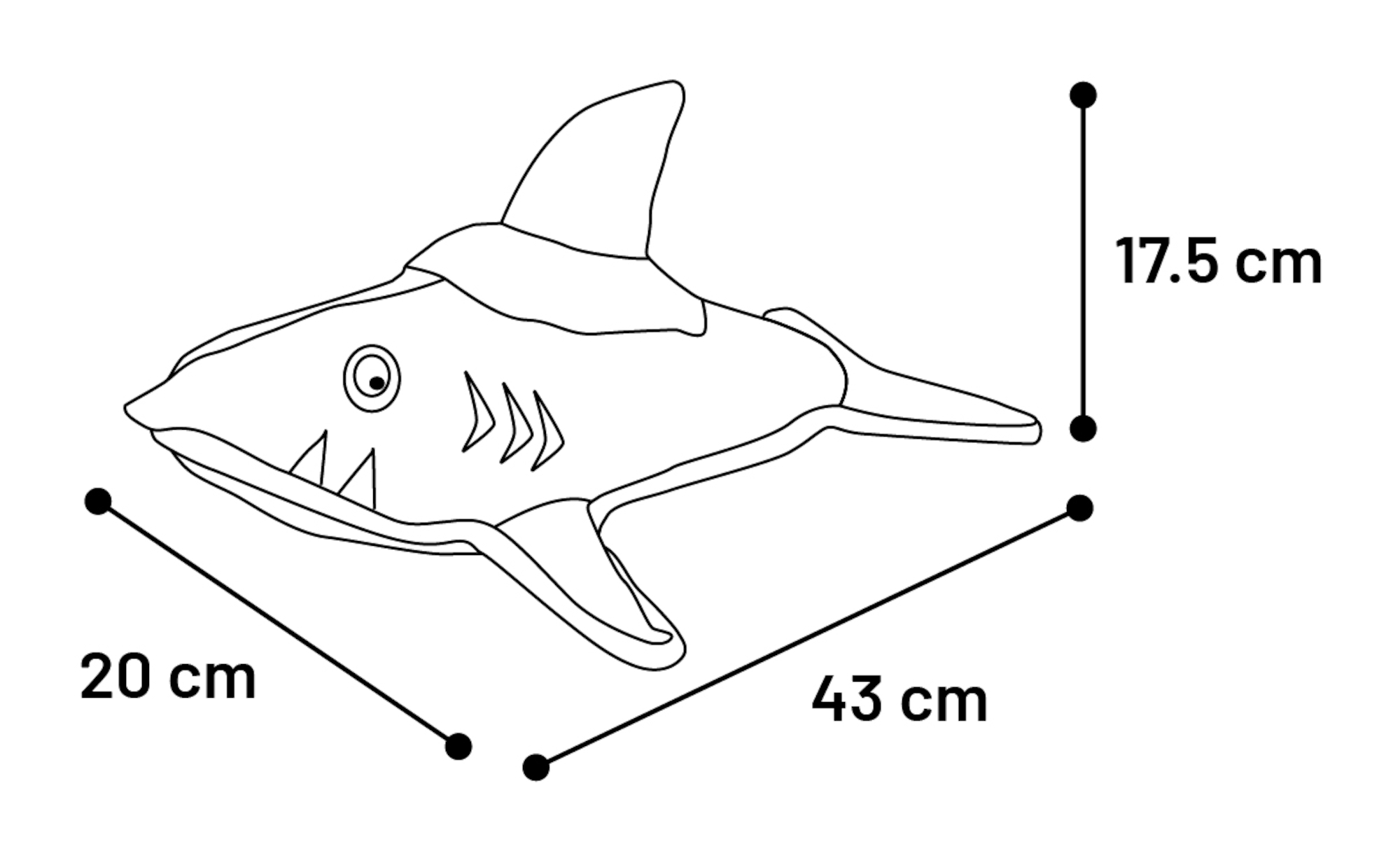 Flamingo Speelgoed Jawsi Haai Blauw