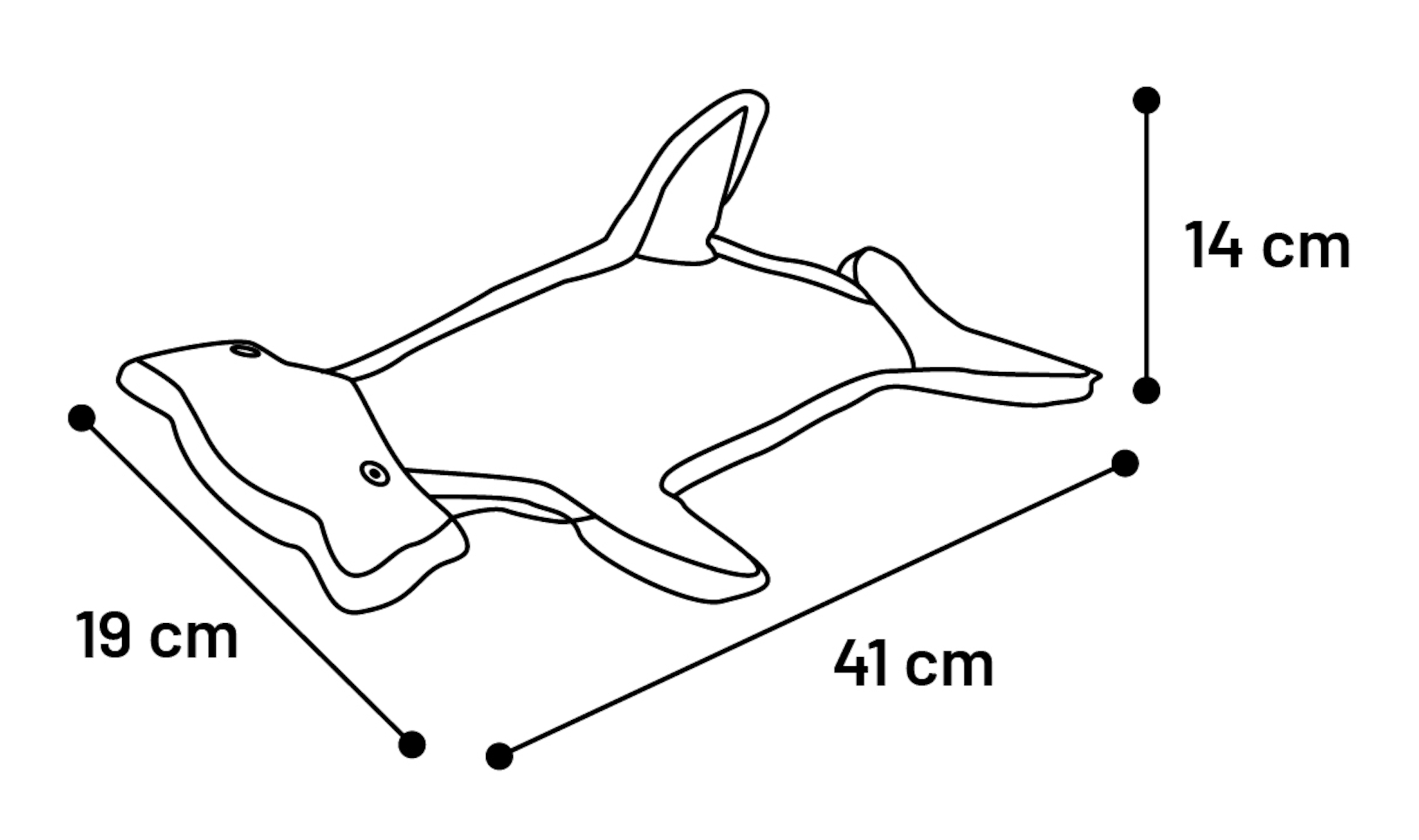 Flamingo Toy Dobbla Hammerhead shark Grey