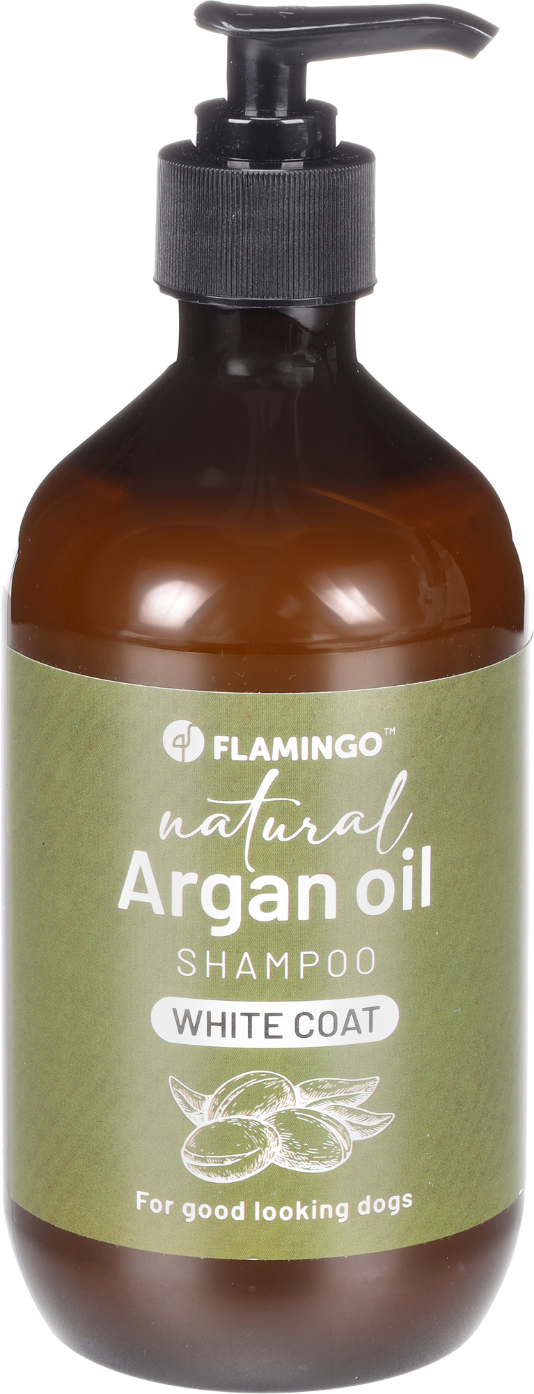 Flamingo Shampoo Natural Argan oil for a white coat